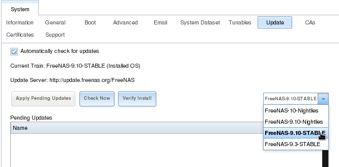 Upgrade FreeNAS to 9.10